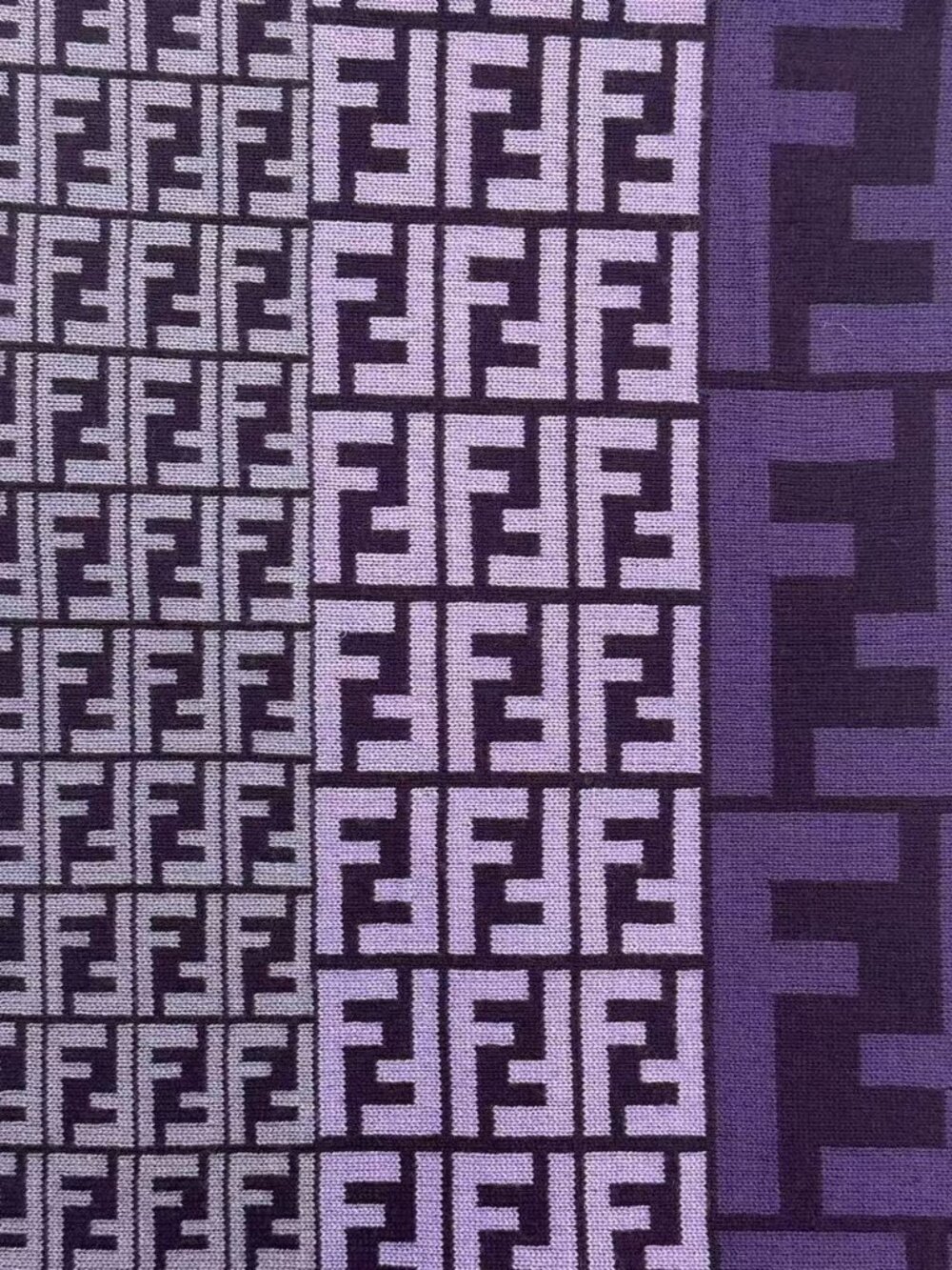 Fendi Scarf Zucca Pattern FF Logo Wool Purple - Picture 5 of 9